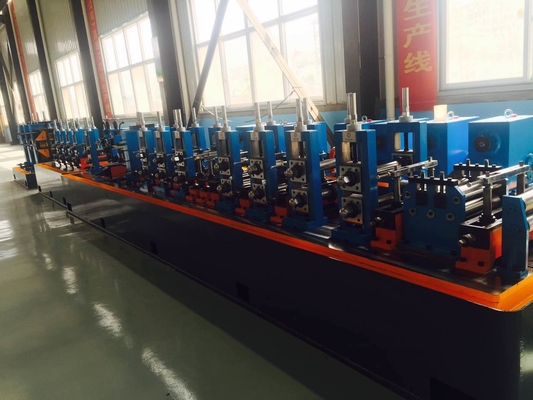 خط آسیاب لوله ای فولاد گالوانیزه ERW Hf رنگ آبی صرفه جویی در انرژی 120m / min سرعت اجرا